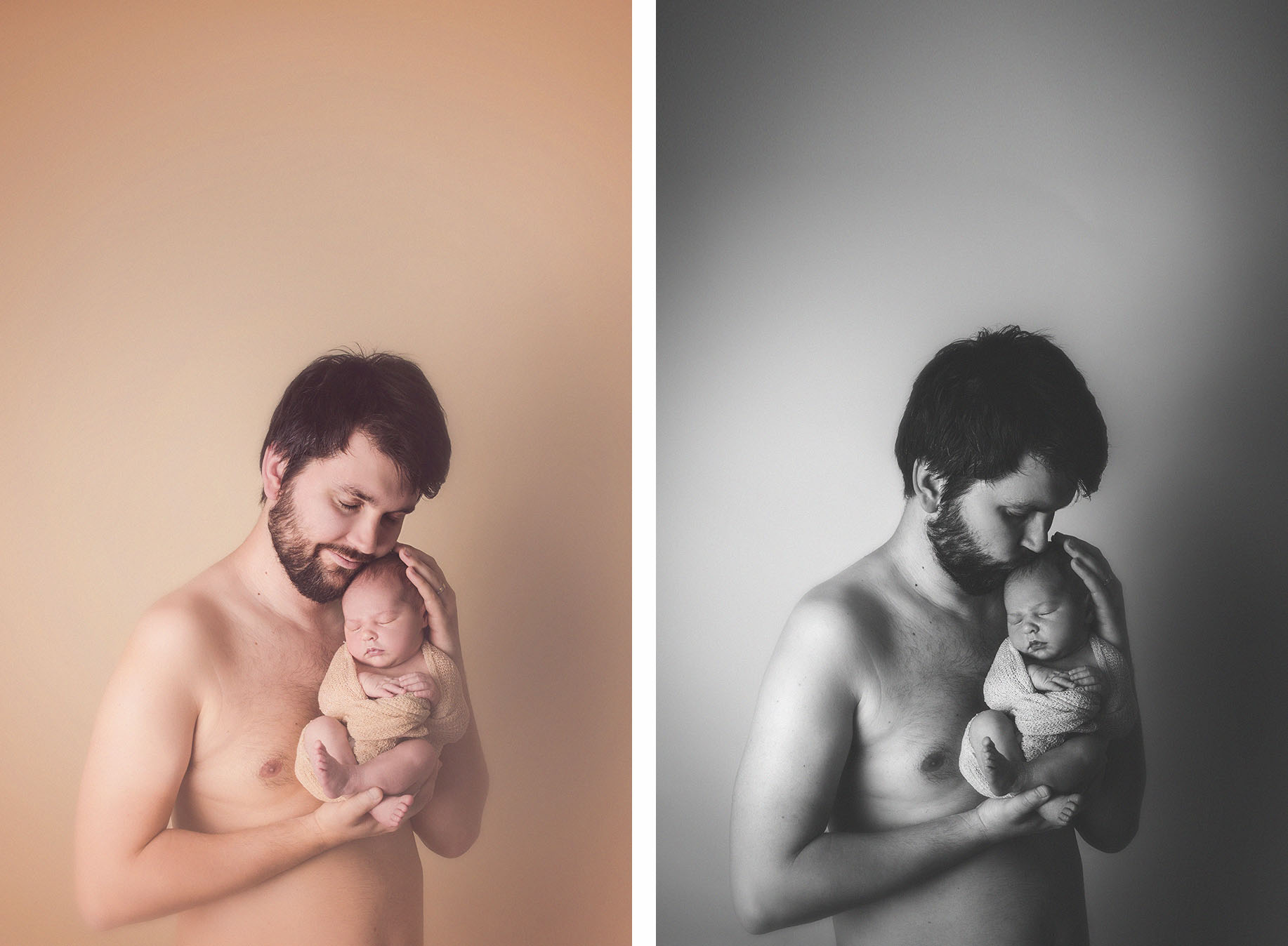 seance photo de naissance avec papa en studio photographe de nouveau né sur tourcoing nord lille - one moment photographie