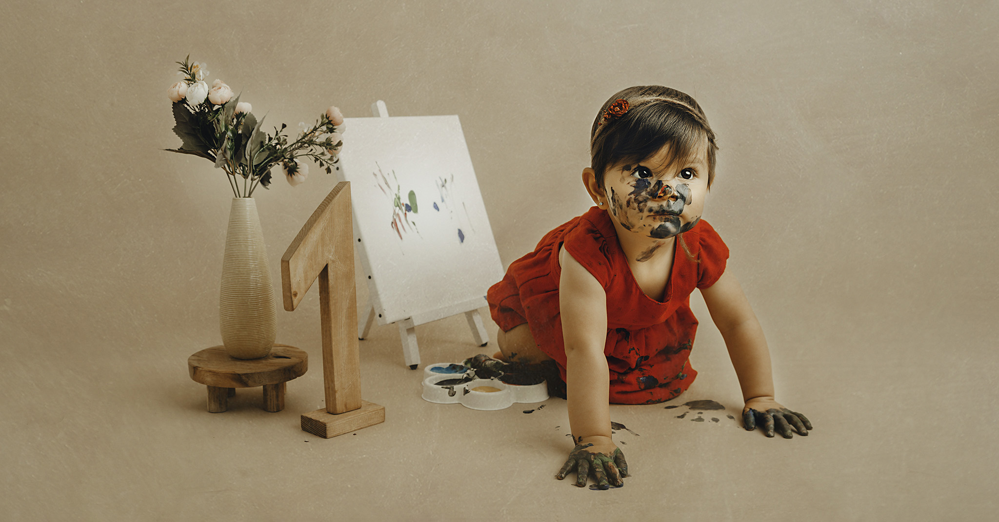 shooting peinture photographe bébé 1 an tourcoing lille